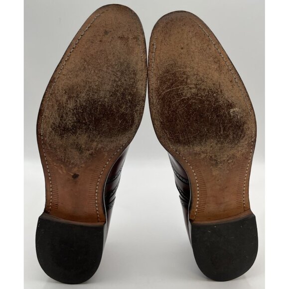 Vintage Johnston & Murphy Aristocraft Oxblood Shell Cordovan Wingtip Shoes 12AAA